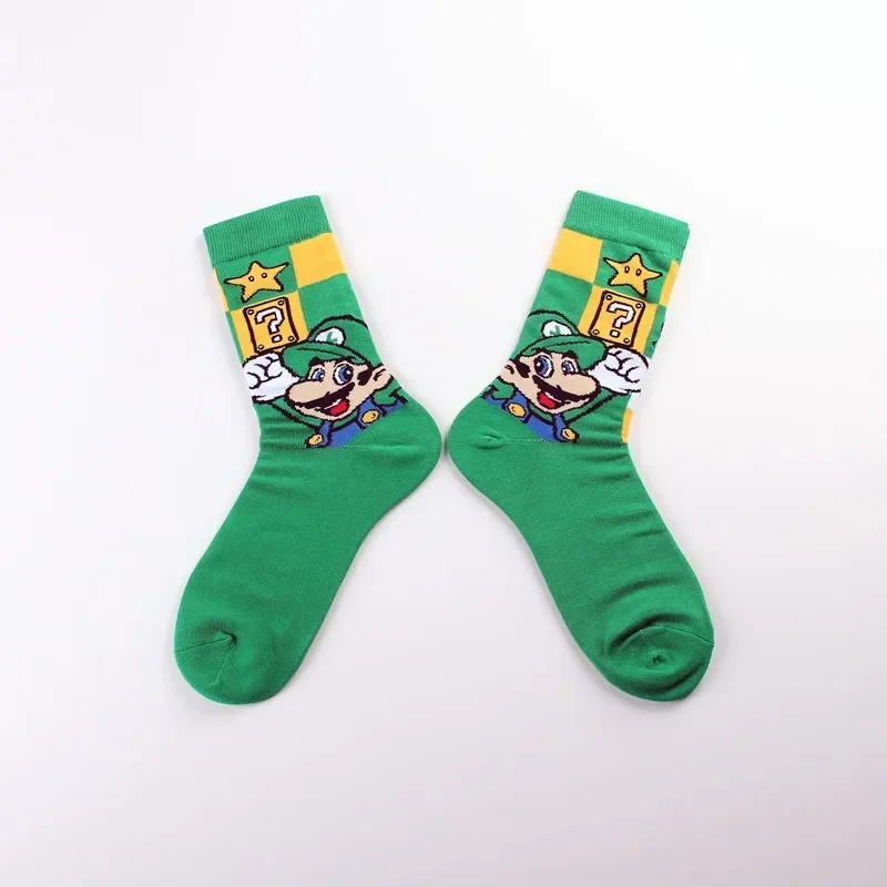 Хлопковые носки Super Mario Bros теплые зимние с героями мультфильмов галстук принтом