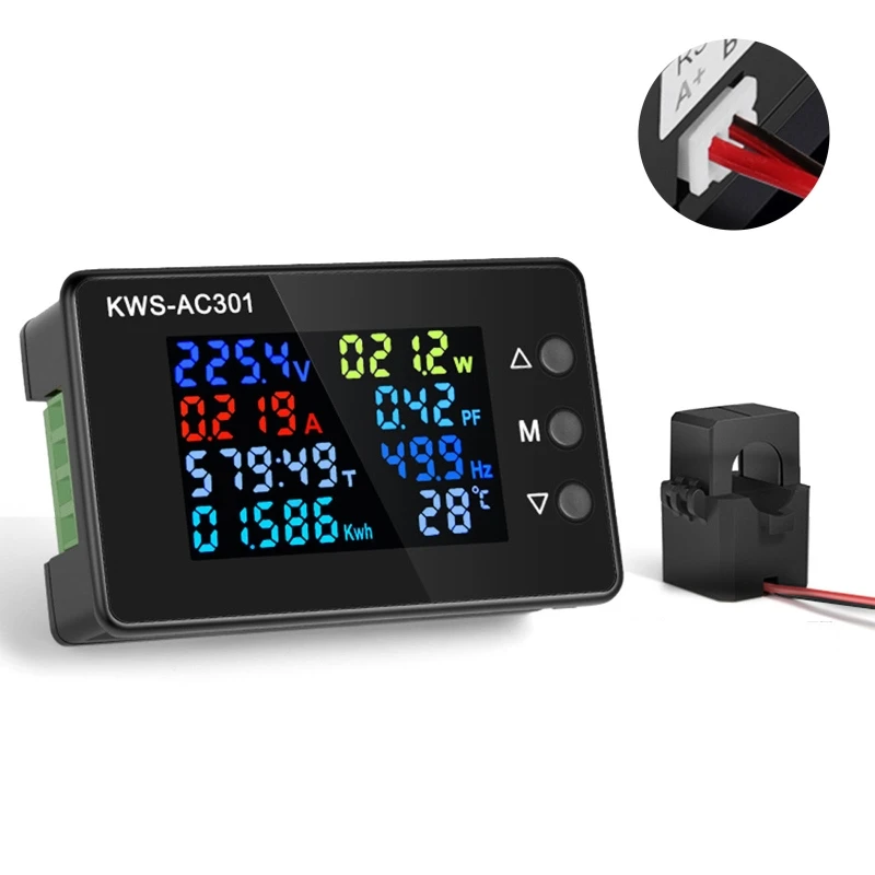 

AC LCD Display Digital Multimeter Ammeter Voltmeter Current Voltage Power Energy Frequency Power Factor Hz Meter Tester