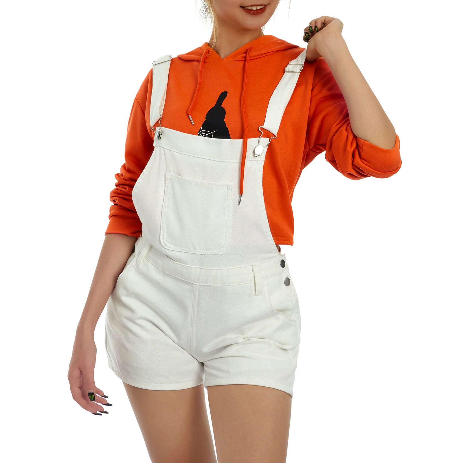 Женский джинсовый комбинезон с регулируемыми лямками повседневный Свободный