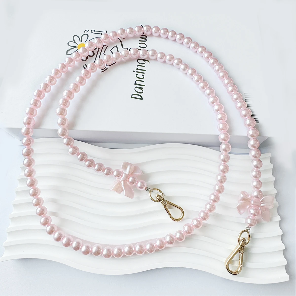 Длинная Жемчужная Цепочка Ручной Работы Шириной 10 Мм Длина 110 Универсальная Для