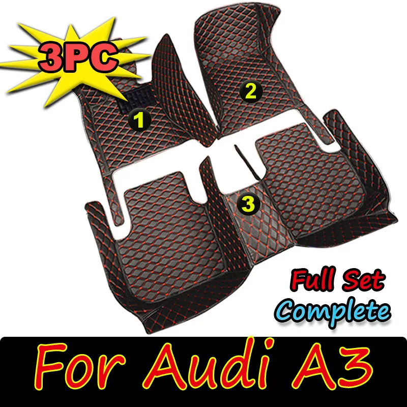 

Car Floor Mats For Audi A3 8V Sportback 2013~2019 Waterproof Rug Anti Dirt Pad Luxury Leather Mat Full Set Car Accessories 2014