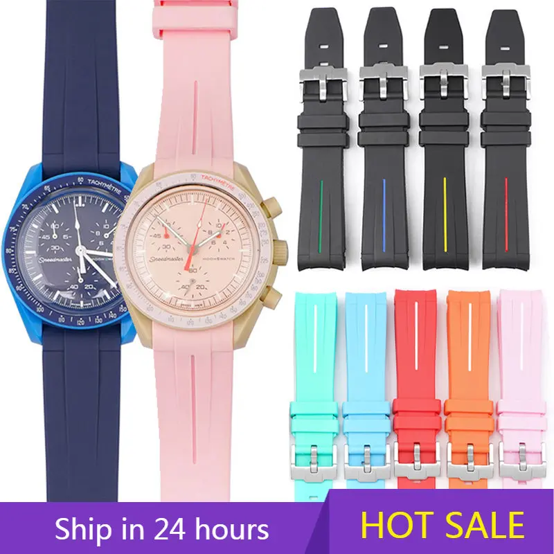 

Watch Strap for Omega Seamaster Moon Watch Bnad 20mm Curved End Silicone Rubber Men Women Soft Sport Waterproof Wrist Bracelet