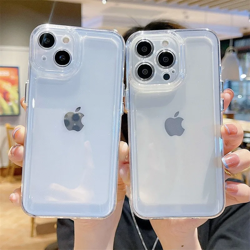 

Hight End Heavy Duty Transparent Phone Case For IPhone 14 13 12 11 Pro Max XR 8 7 Plus TPU Protective Lens Drop Protection Case
