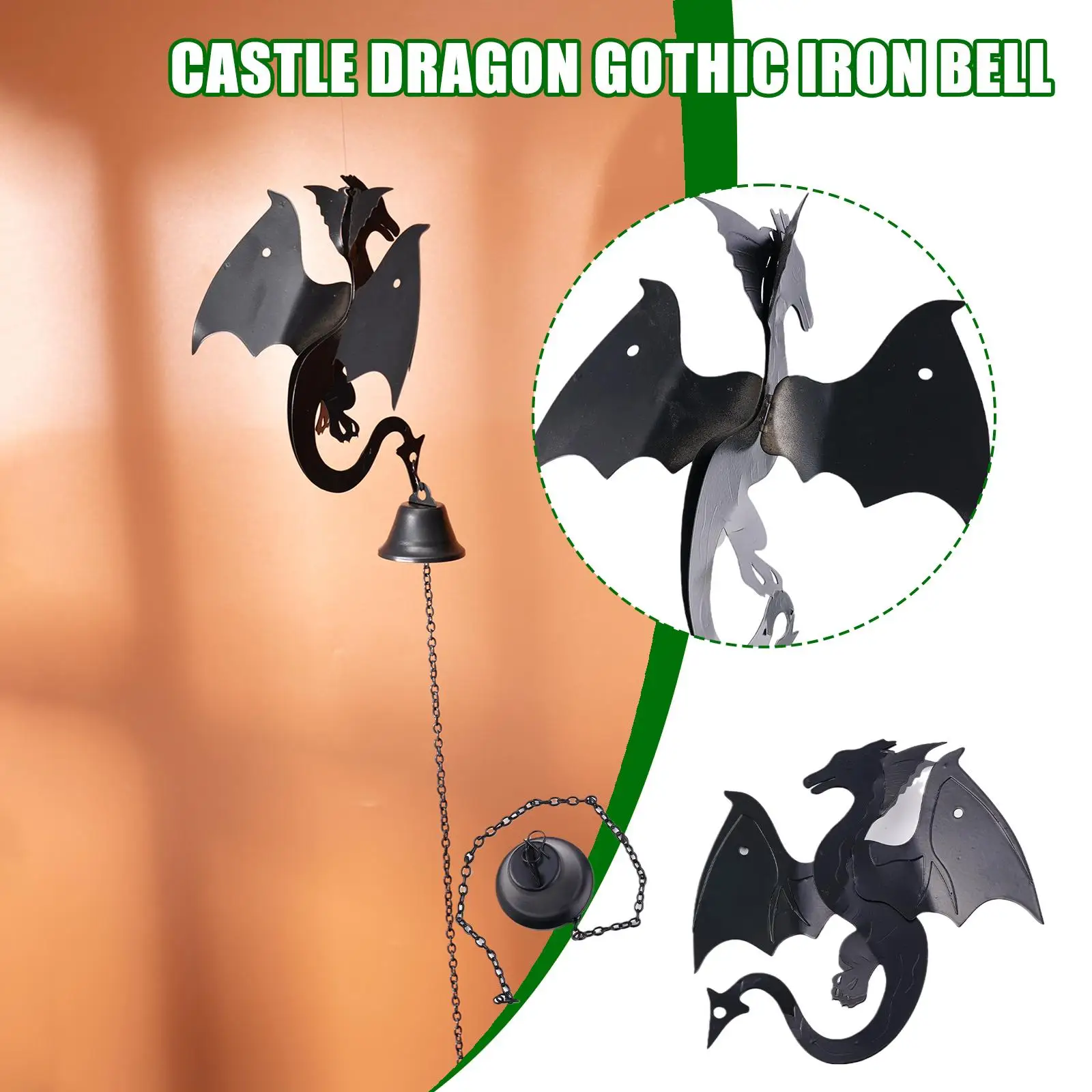 

Handmade Gothic Castle Dragon Wind Chimes For Outdoor Decoration Vintage Wind Chime Outdoor Garden Statues Decorations H1F7