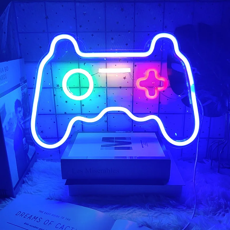 Неоновая вывеска светильник геймпад неоновый инопланетный космический корабль