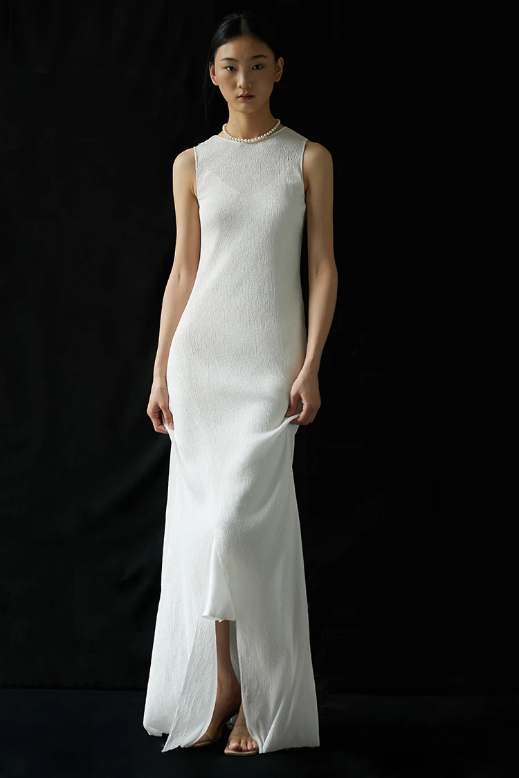 Платье женское длинное эластичное из шелка Mulberry без рукавов