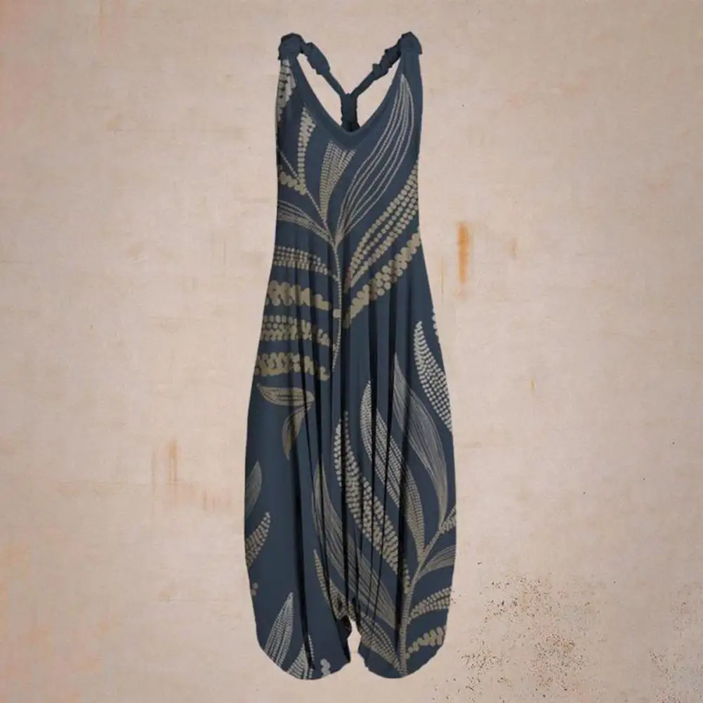 

Stylish Jumpsuit V Neck Simple Temperament Loose-fitting Harem Jumpsuit Summer Women Jumpsuit for Daily Wear