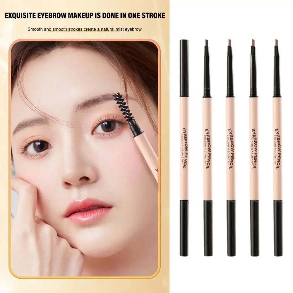 

Natural Eyebrow Pencil Double Ended Waterproof Long Brush Extremely Fine Makeup Lasting Color Eyebrow 4 Pen Tools With Auto