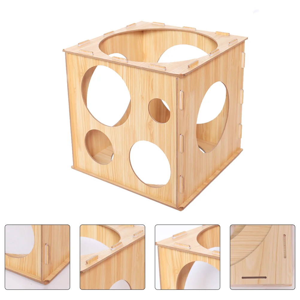 

Balloon Sizes Measuring Box Tool Wood Balloon Stuffing Tool for Creating Balloon Arch and Column Stand for party| 29x29cm
