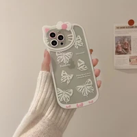 cute cat camera line butterfly phone case cover for iphone 11 12 13 pro x xr xs max shockproof case for iphone 13 cases