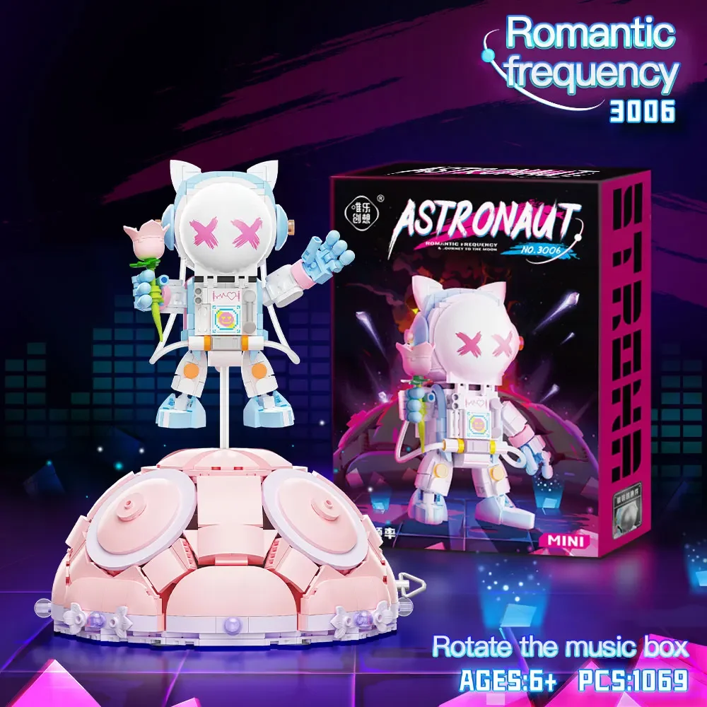 WLtoys 3006 1069 шт. 1 мини-строительный блок астронавт музыкальная шкатулка комплект