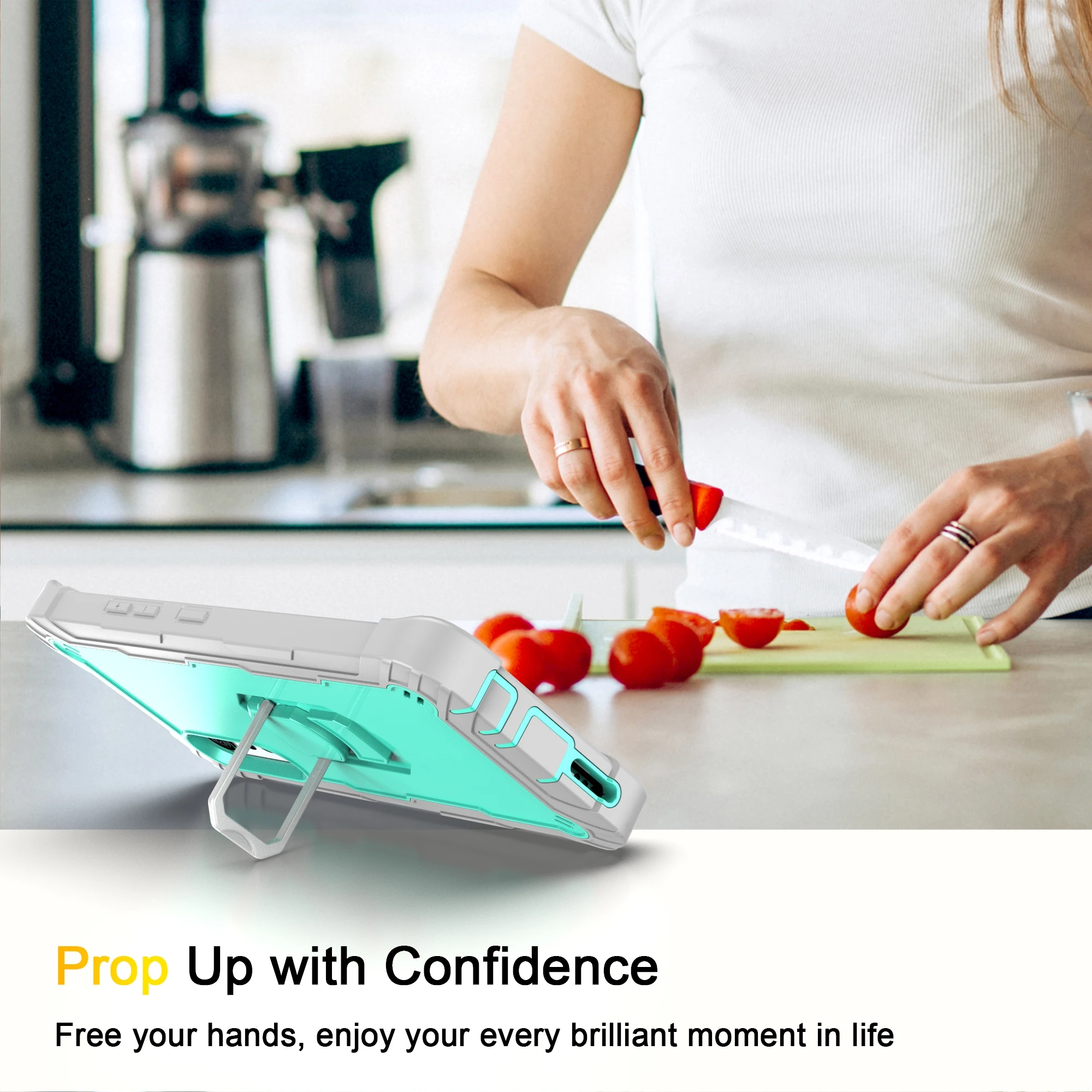 Противоударный силиконовый защитный чехол для LG Velvet с подставкой 3 в 1