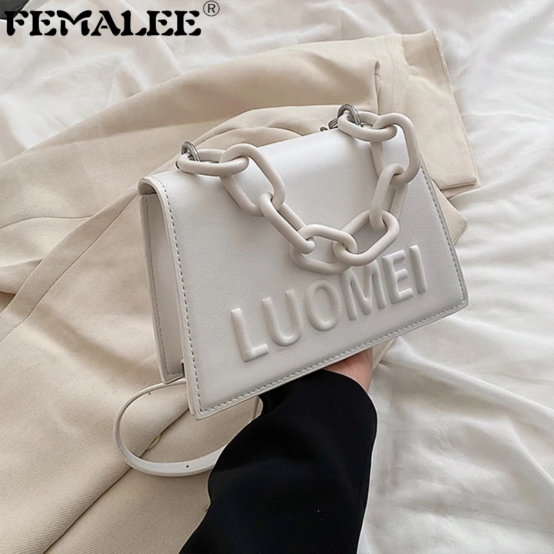 

Debossed Designer Letters Thick Acrylic Chains Handle Purses 2022 Candy Color Trapezoid Ins Shoulder Bags Women Hand Bags