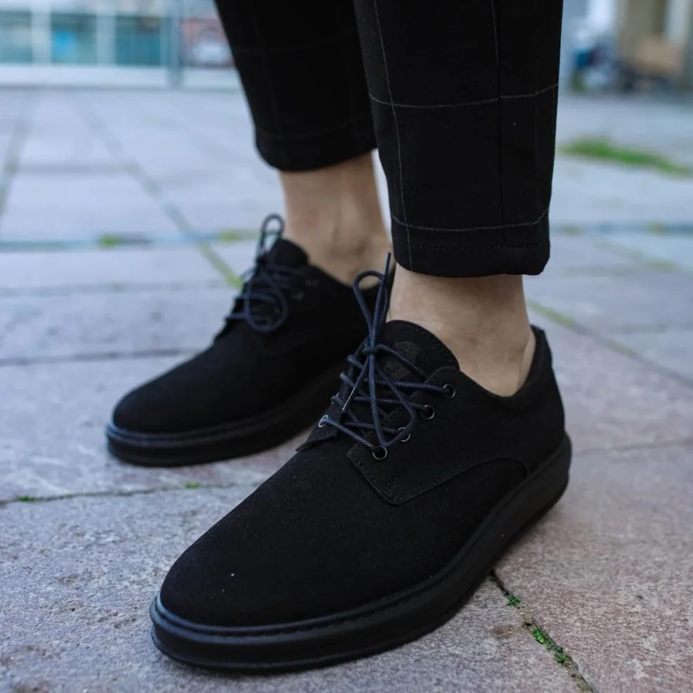 

Knack 001 Male Shoes Sports Classic Black Suede Leather Non-Seasonal Style Laced 2022 Spring Summer Fashion Orthopedic Casual Base