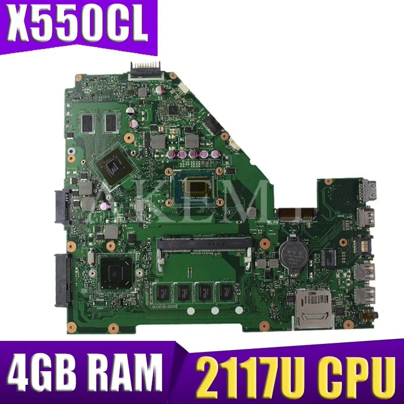 

Материнская плата для ноутбука ASUS R510C Y581C X550C X550CL X550CC X552C протестированная на 100% рабочая оригинальная материнская плата 1007U/2117U CPU 4G