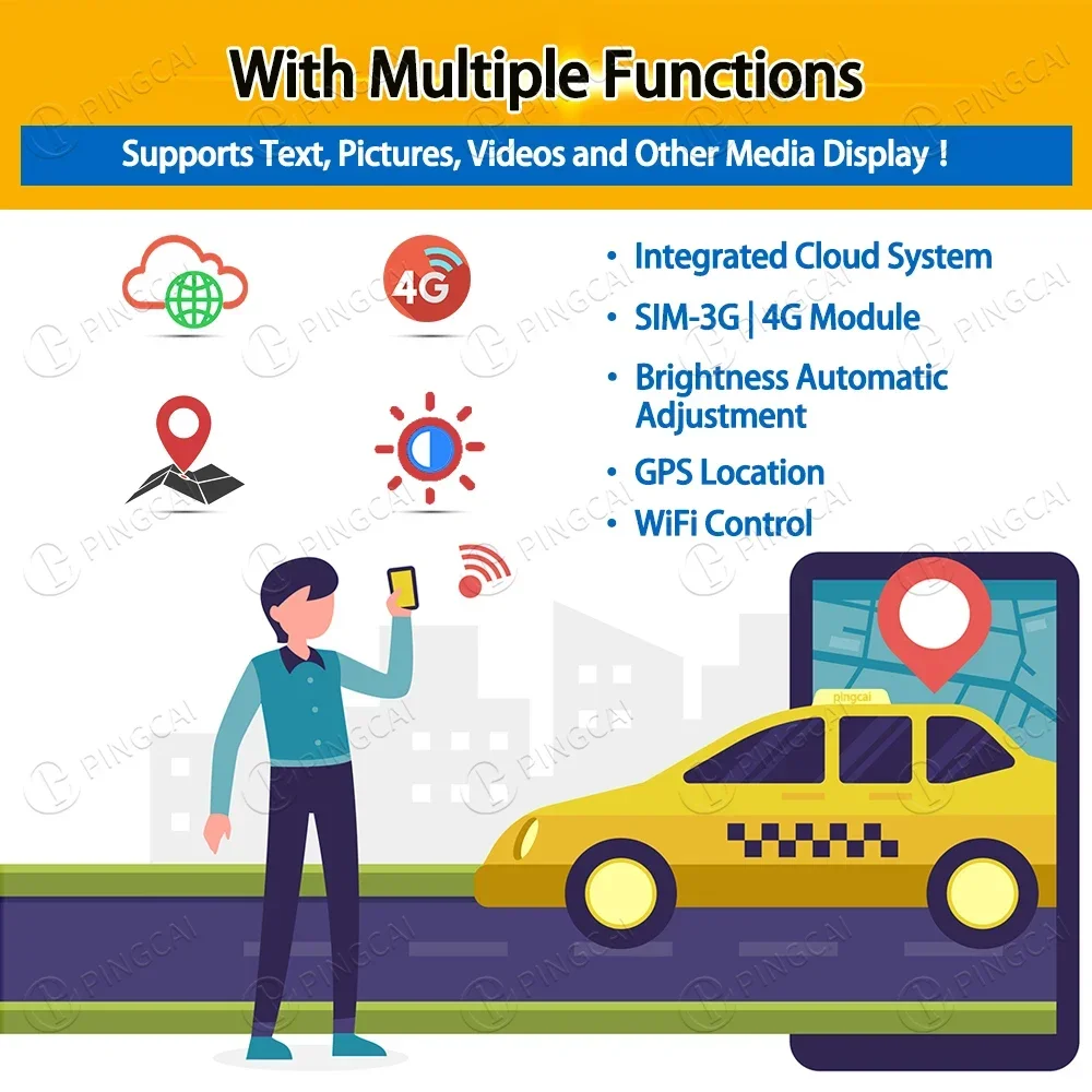 P2.5 Автомобильный рекламный светодиодный экран P5 Такси Стеклянная задняя реклама