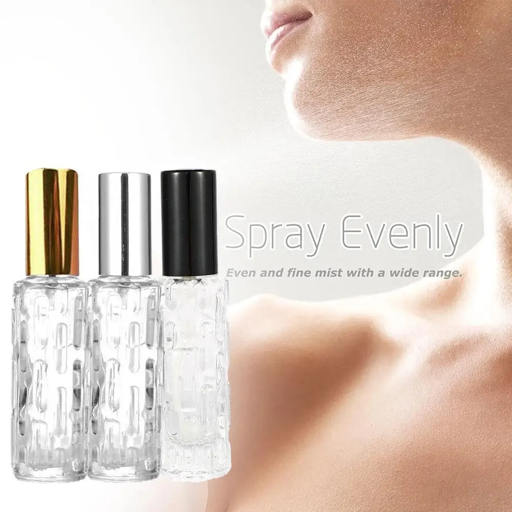 

1pc-10ml Mini Empty Perfume Glass Spray Bottle Aluminum Spray Head Perfume Dispenser Bottle Press Empty Bottle
