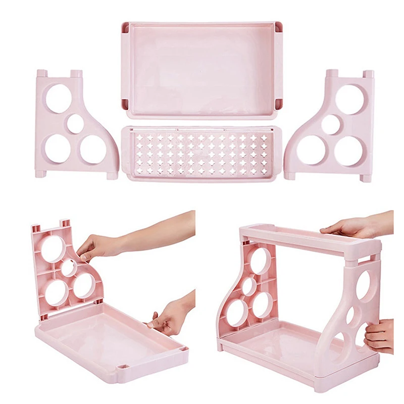 Двухслойная кухонная полка для хранения специй креативный органайзер бытовых