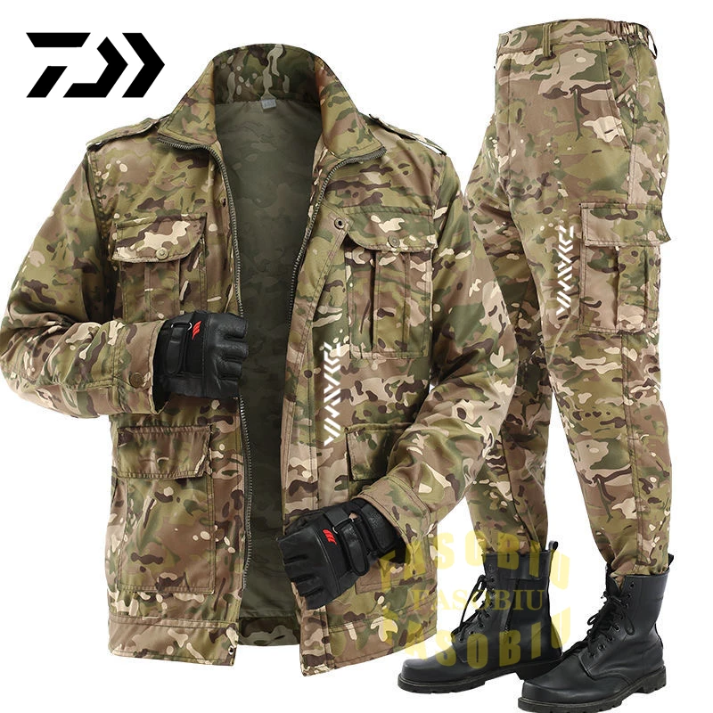 

Winter Waterproof Fishing Clothing Tactical Camouflage Fishing Jacket Men' Windproof Durable Outdoor Hunting Thin Fishing Suit