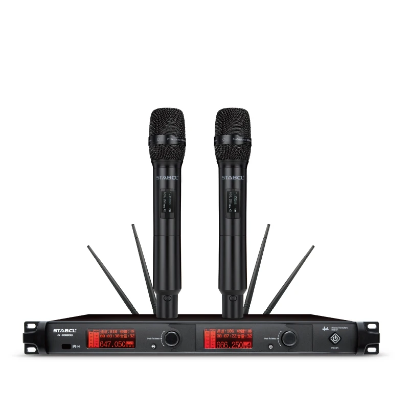 

STABCL ST-9380S Four Antenna 150-200m Effective Distance UHF Dual Channels Wireless Microphone For Karaoke Stage