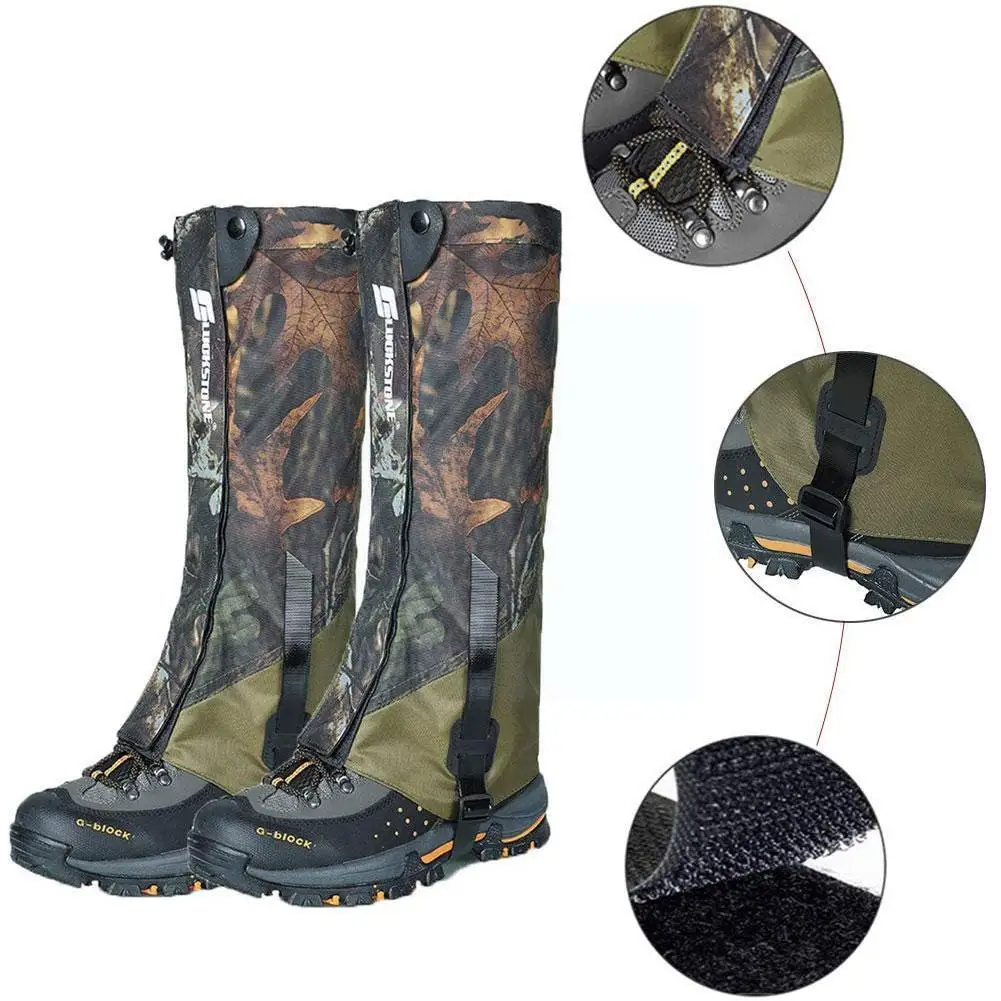 

Outdoor Waterproof Foot Cover Durable Highly Breathable Climbing Hunting Gaiters Double-deck Wraps Legging High Hiking C9r4