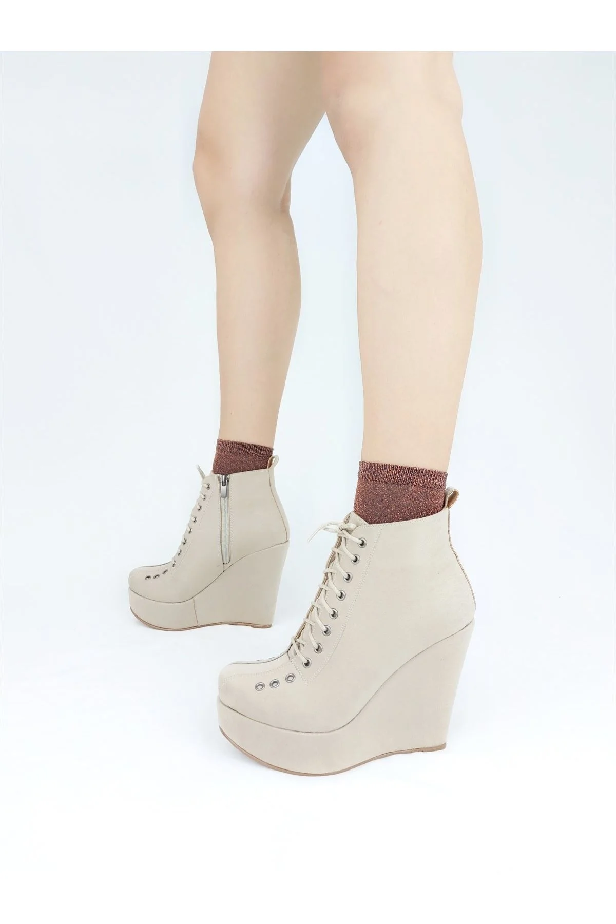 

Lad Ten Suede Laced Wedges Boots
