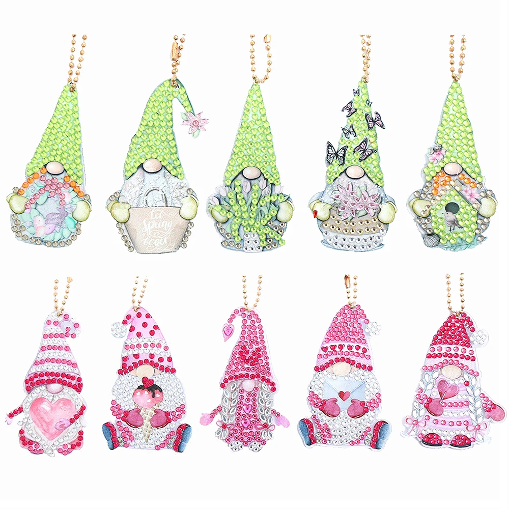 

10 шт., брелок для ключей с вышивкой стразами