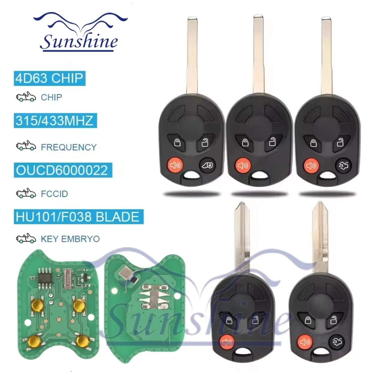 Ключ от машины Sunshine OUCD 6000022 CWTWB1U793 Автомобильный ключ дистанционного управления