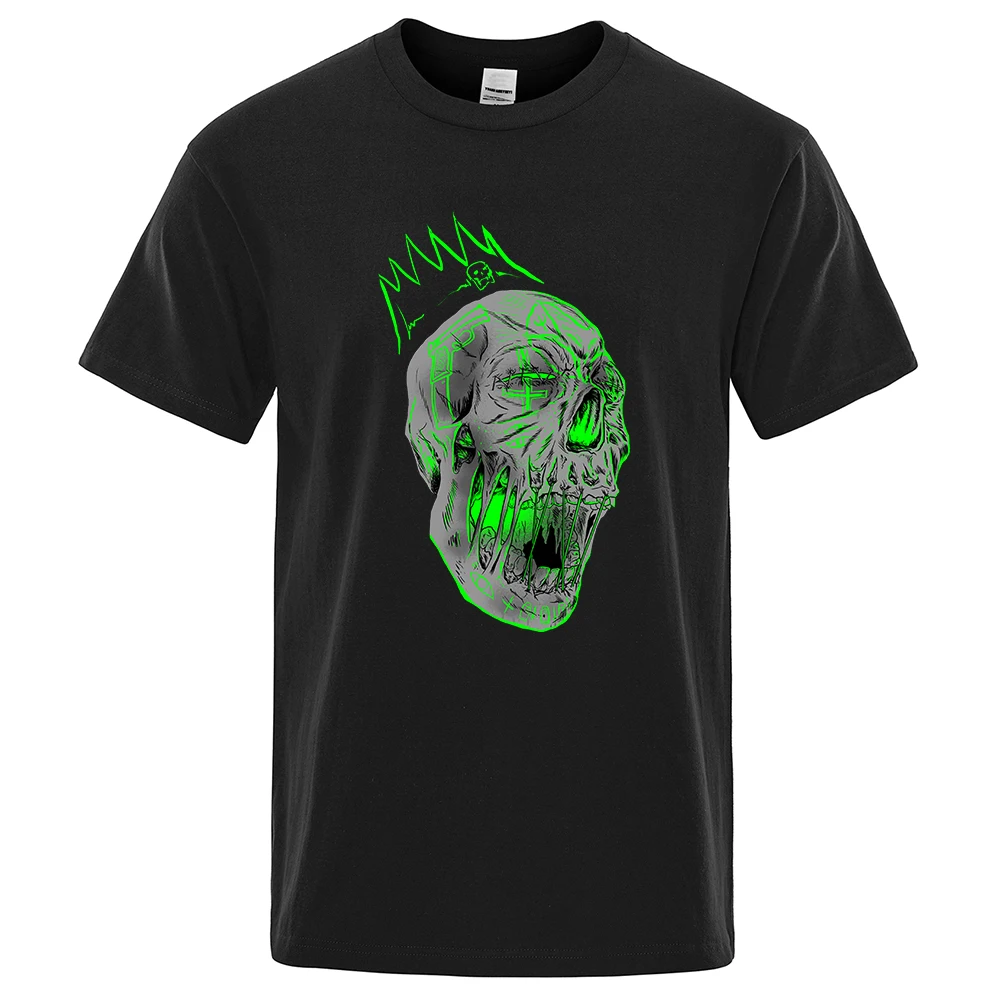 

Green Mutant Zombie Skeleton Print Men T-Shirt Fashion Oversize High Quality Tops Summer Breathable Tshirts Harajuku Cotton Tops