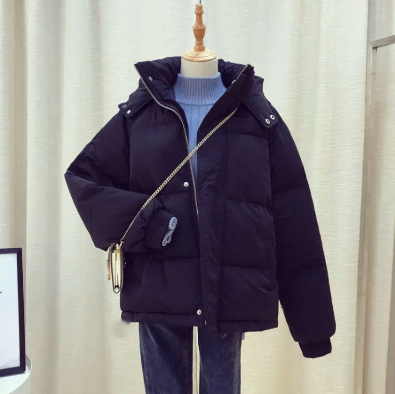 Cotton-padded Womens Jacket  Short New Loose Bread Winter Padded Cotton-padded Coat for Women