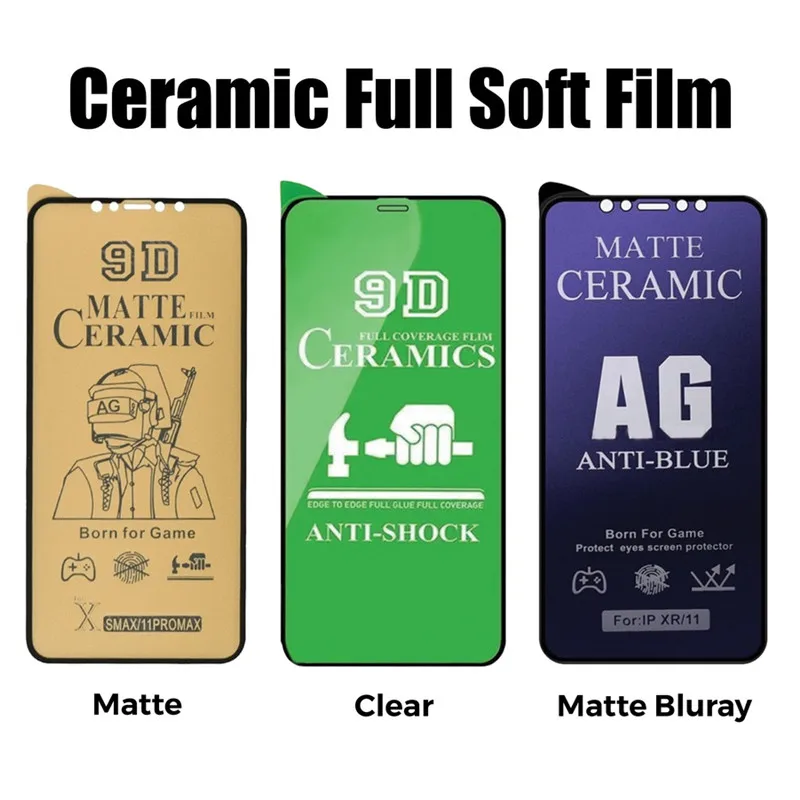 Matte Screen Protectors For iphone 11 11pro 11proMax 12 13 mini No Fingerprints Ceramic Film For iphone 12 13 Pro XS Max X XR