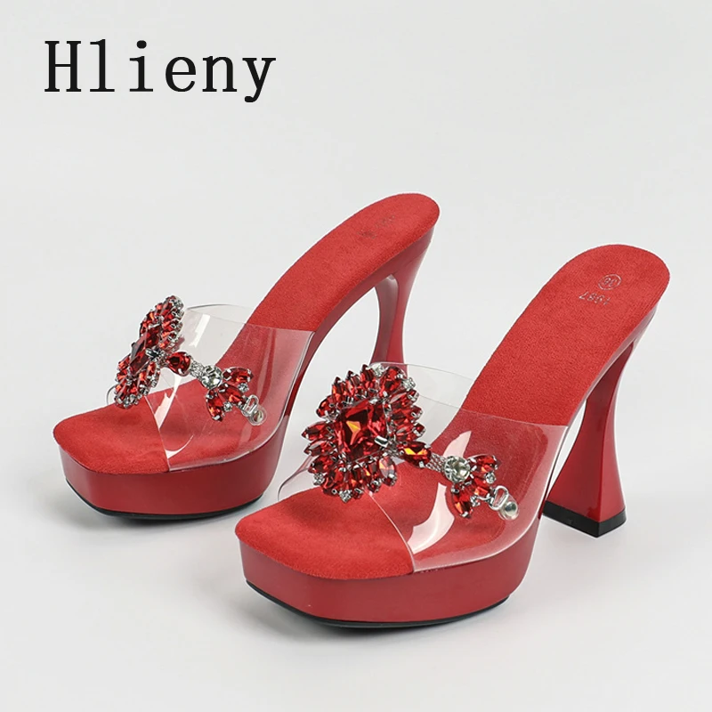 Hlieny дизайнерские тапочки на платформе женские модные прозрачные пикантные