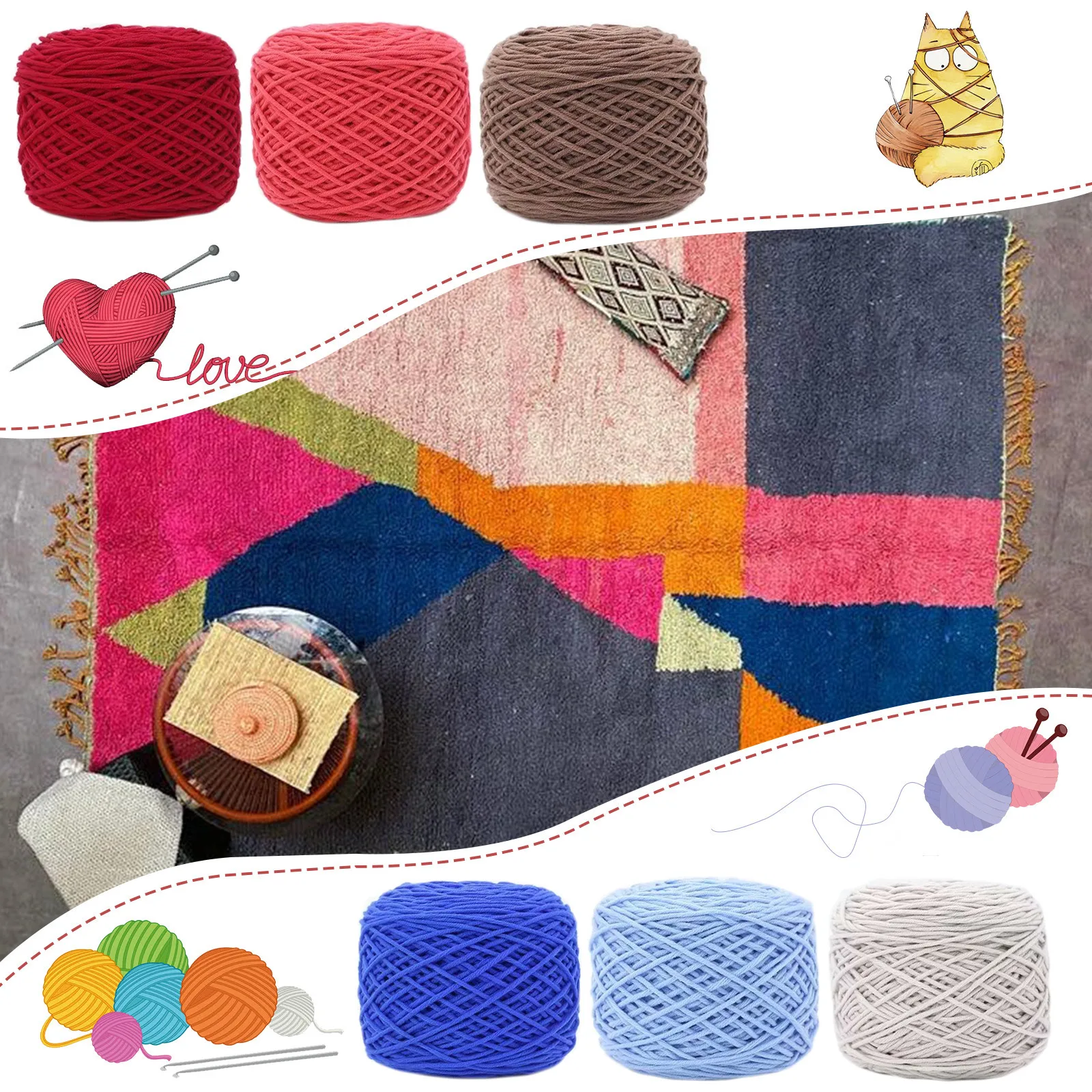 Прочный Tufting мягкая пряжа DIY вышивка ковер-гобелен для изготовления