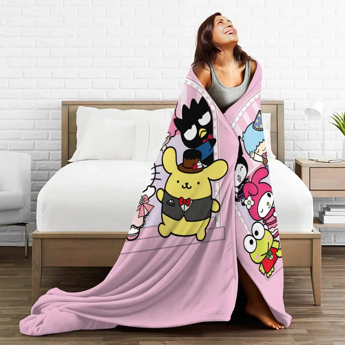 Одеяло Hello Kitty и Friends декоративное Фланелевое постельное белье пледы на диван стул