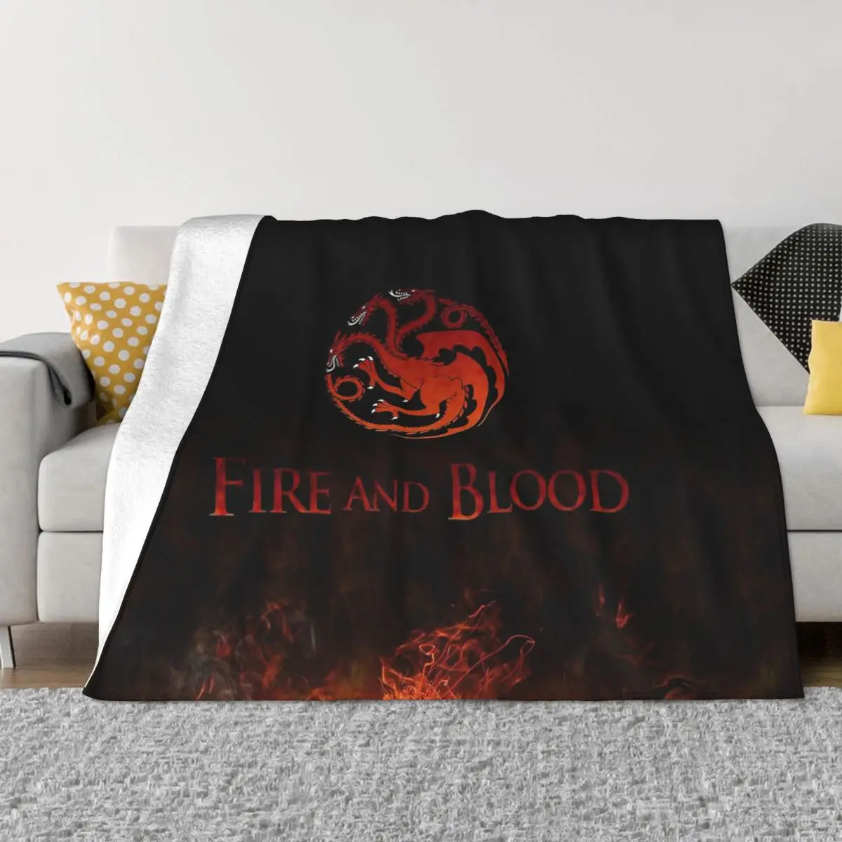 

House Of The Dragon Logo Blanket Fleece Winter Multi-function Super Warm Throw Blankets for Bedding Car Rug Piece