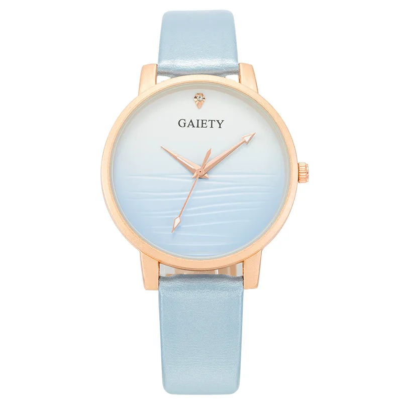 

Часы наручные женские кварцевые с градиентом, элегантные модные повседневные Простые, с кожаным ремешком