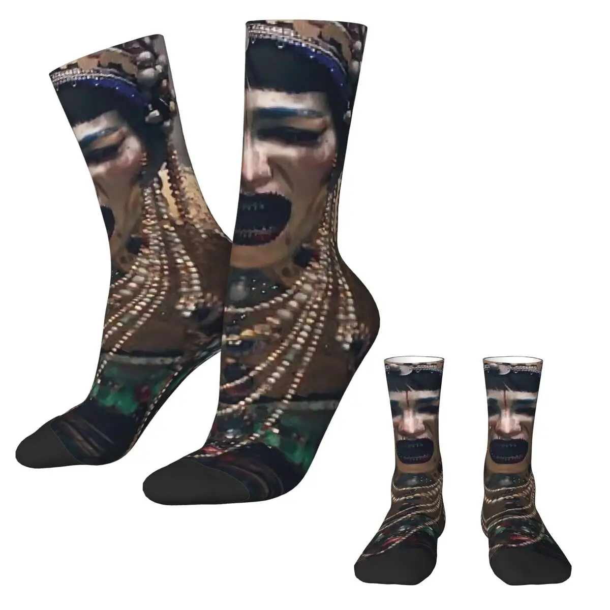 Носки Jibaro весенние чулки с изображением роботов смерти готические женские