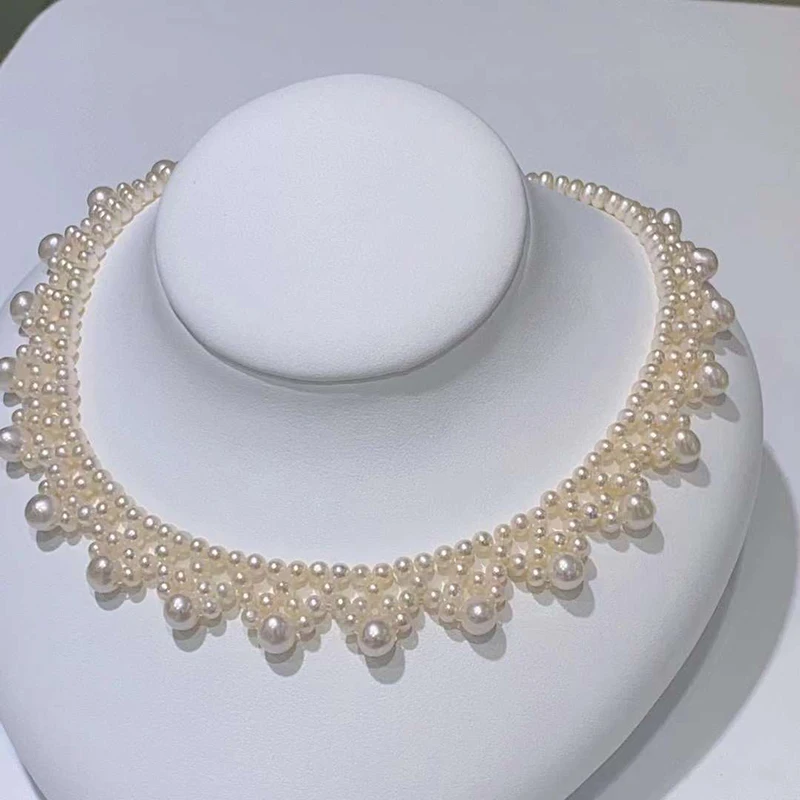 Женское Ожерелье из натурального пресноводного жемчуга 14 к