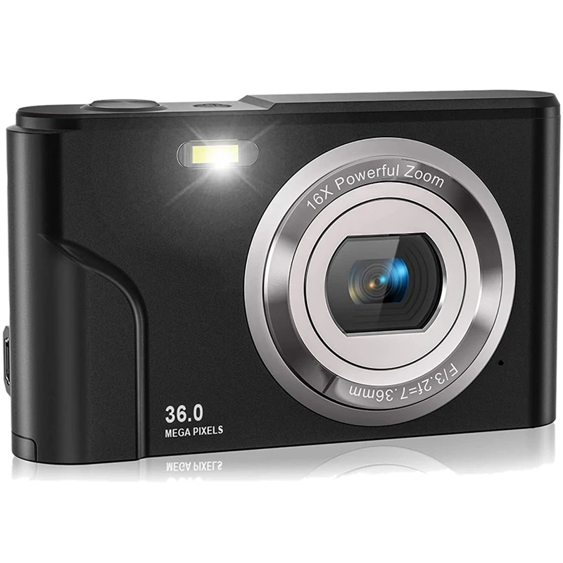 

1080P 36.0 Mega Pixels Digital Camera With 16X Digital Zoom, LCD Screen, Portable Mini Cameras For Students Teens