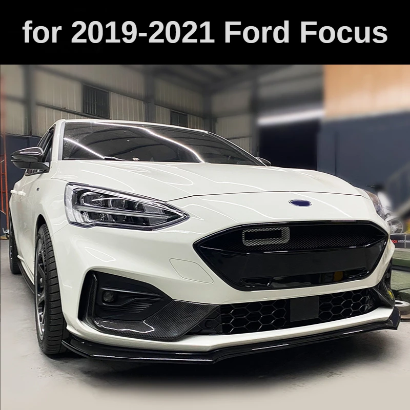 

Решетки для автомобильных гонок Ford Focus 2019-2021, Внешние детали, модифицированные ярко-черные текстурированные сетчатые Воздухозаборники из у...