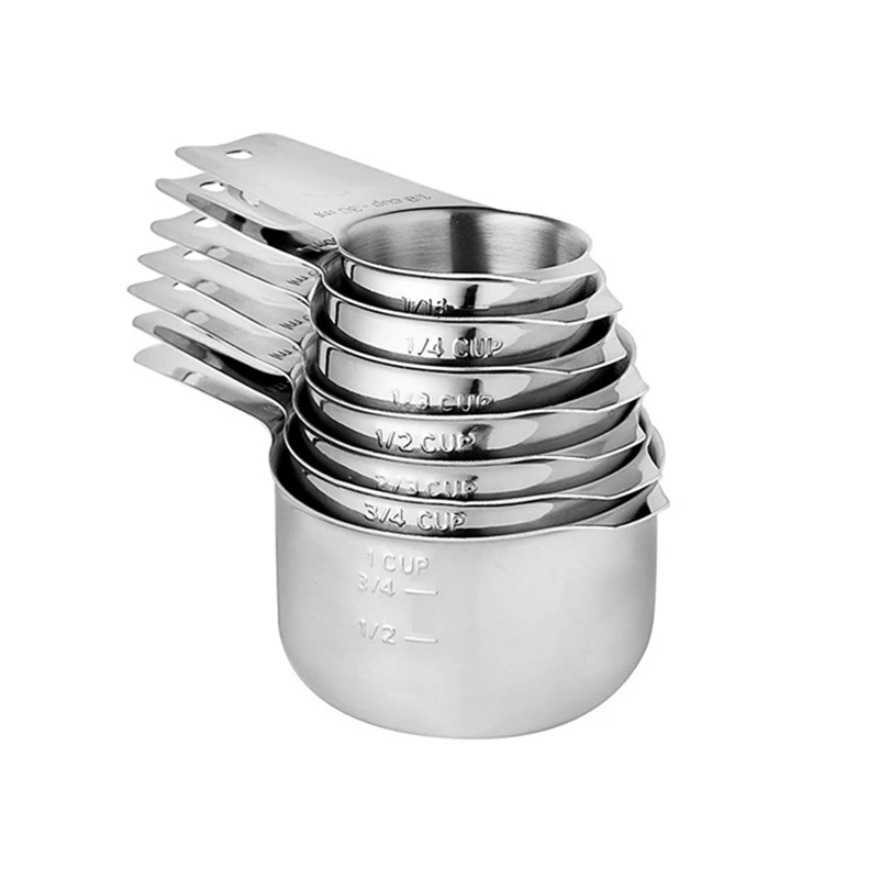 

Cups 7 Piece Set Of Quality Professional Grade Stainless Steel - Perfect For Dry And Liquid Ingredients