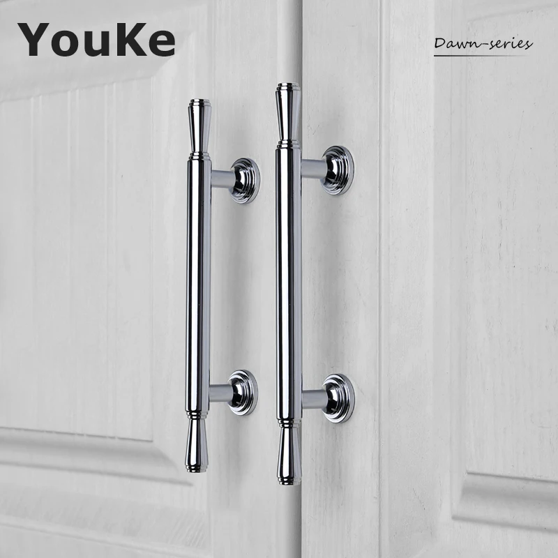 Яркий серебристый латунный шкаф Минималистичная ручка для шкафа роскошные ручки