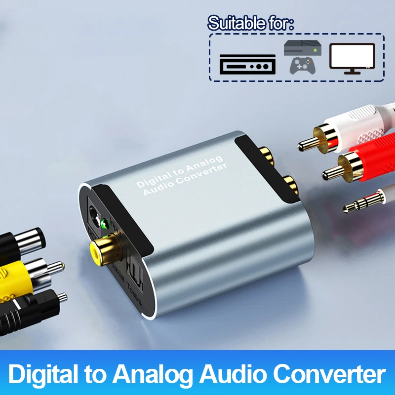 

DISOUR Mini S/PDIF TOSLINK Digital to Analog Converter Coaxial / Optical to 3.5mm / RCA Audio Adapter for TV/PS4/CD Player