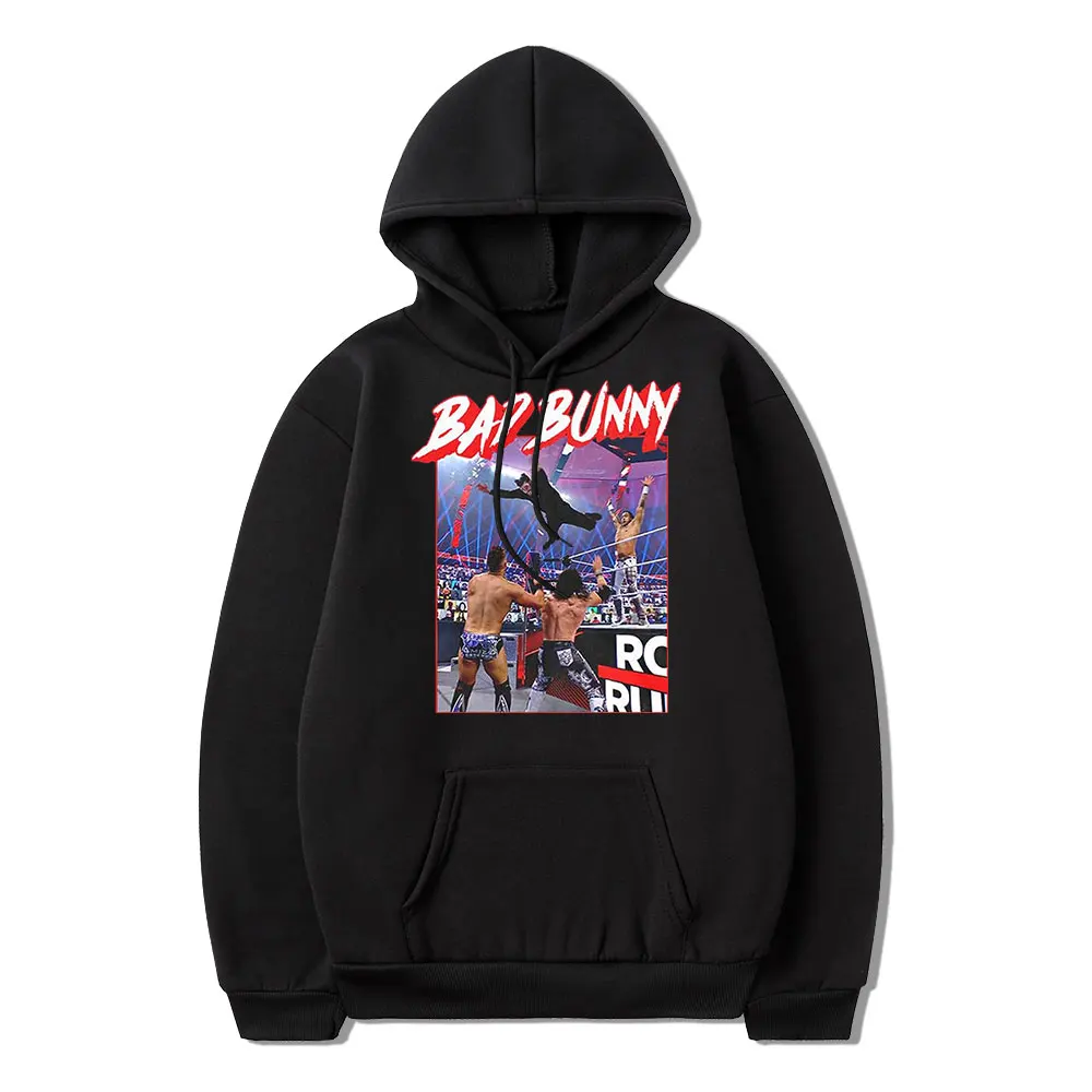 

Rapper Bad Bunny 2022 New Classic Competition Victory Print Winter Trend Long Sleeve Thick Loose Casual Unisex Hoodie Oversized