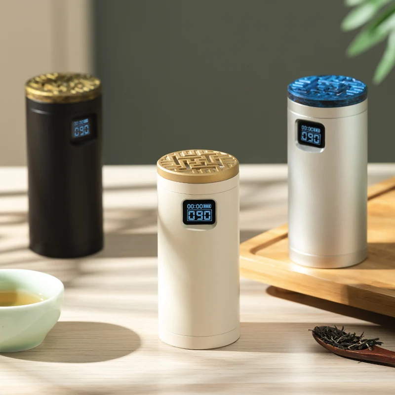 

Rechargeable Metal Incense Burner Portable Travel 40 Degrees 260 Degrees Timing Long Endurance