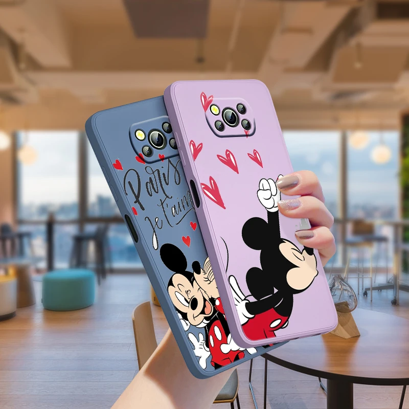 

Disney Mickey Mouse London For Xiaomi Poco X3 NFC F3 GT X2 M4 M3 M2 Redmi 9A Note 10S 10 9 Pro Liquid Silicone Rope Phone Case