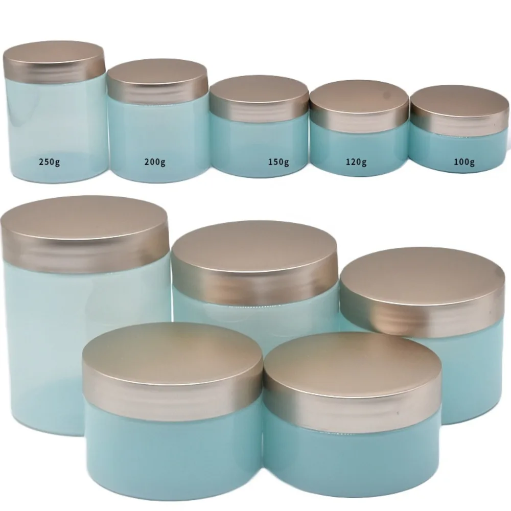 

10PCS 120ML 200ML 250ML The Manufacturer Directly Sells Cream Bottles In Stock Blue PET Cosmetic Cans Sub Packaging And Color