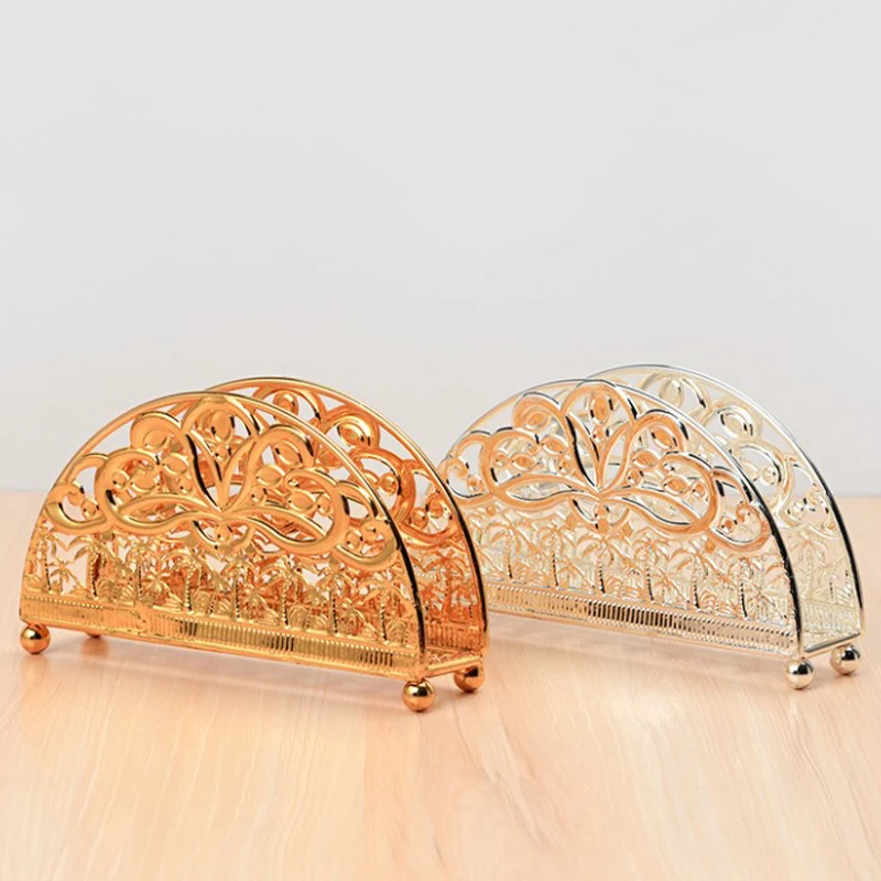 

1Pc Table Napkin Case Tissue Holder Hotel Napkin Rack Napkins Stand Metal Art Craft Decor