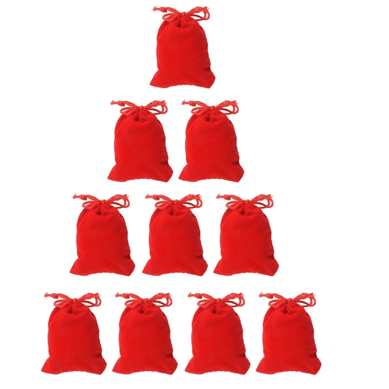 

250 X Velvet Jewelry Gift Bag Velvet Red