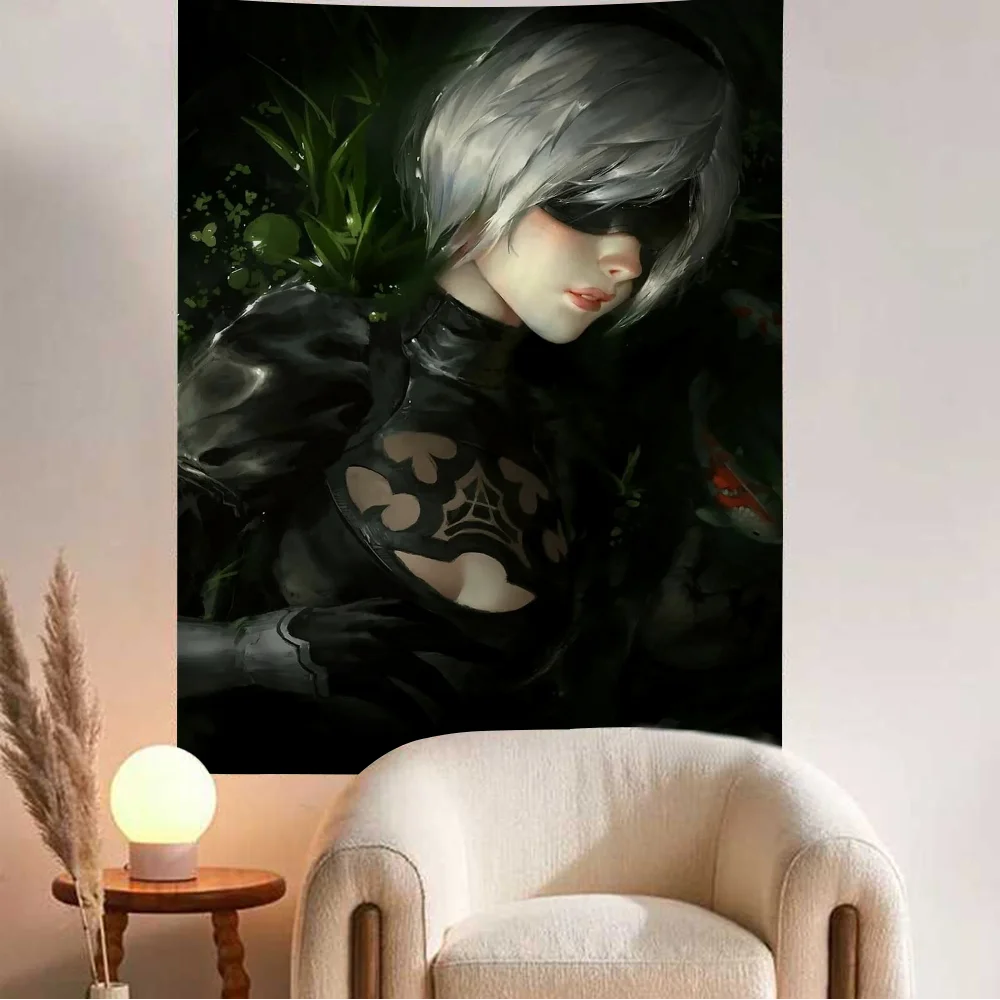 YoRHa 2-gou B-gata Hanging Bohemian Tapestry Wall Tapestries Mandala Cheap Hippie